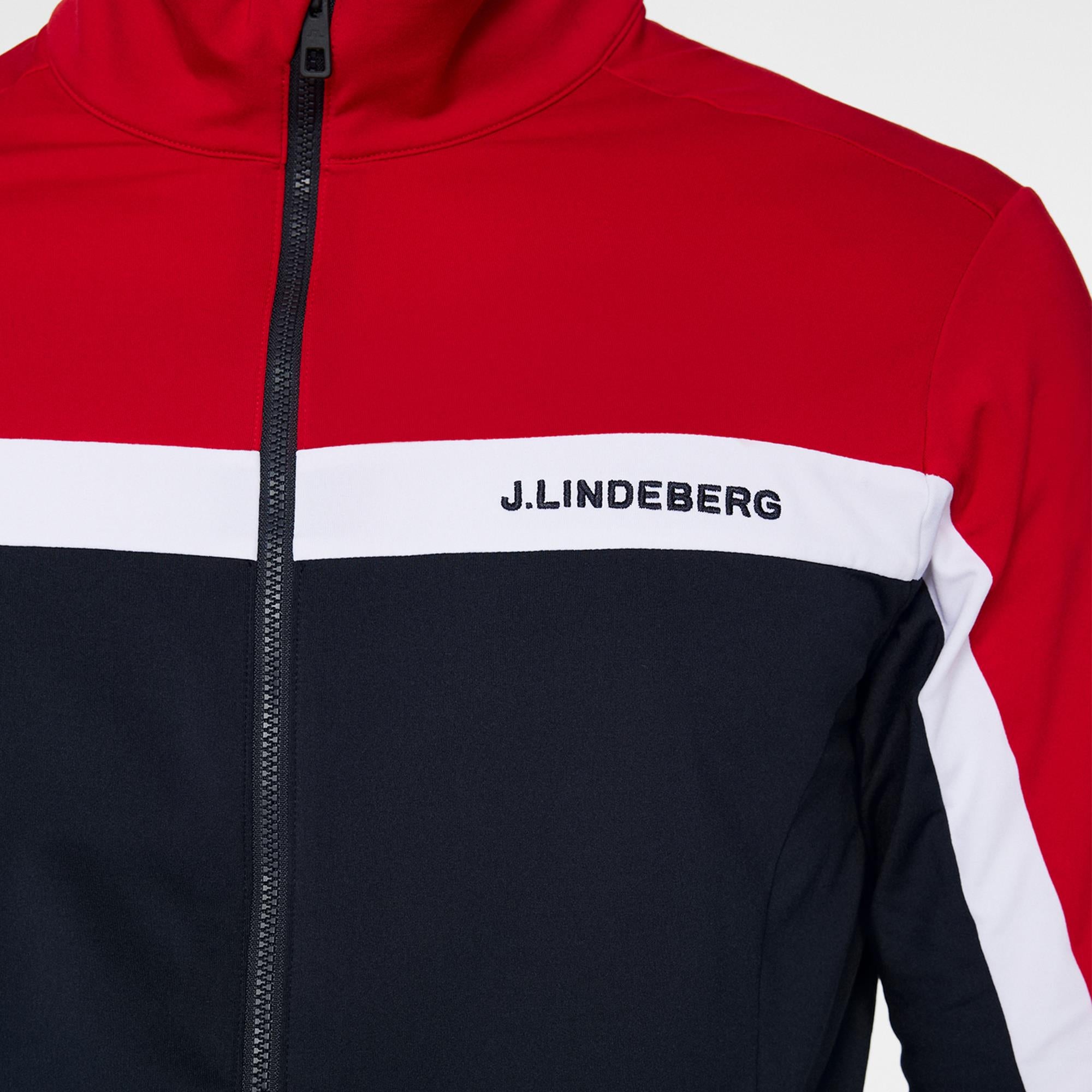 J Lindeberg Jarvis Mens Golf Mid Layer Barbados Cherry